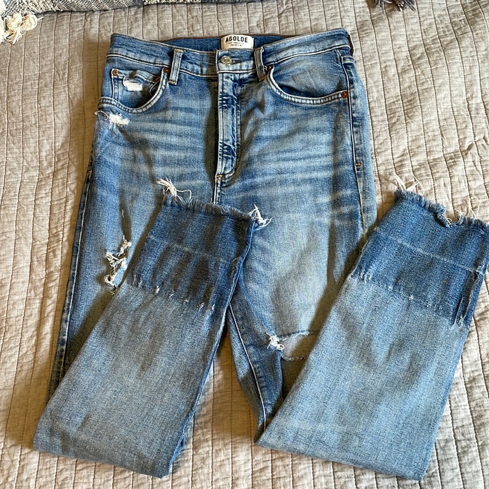 AGOLDE ripped straight leg jeans
